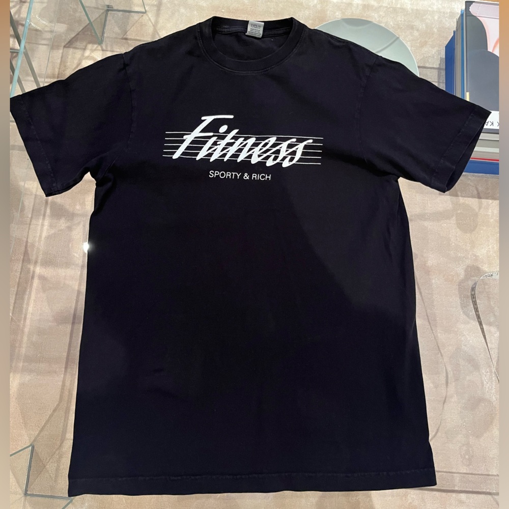 Sporty & Rich Fitness T-Shirt Size Small Black